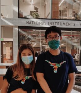 Cagla leads a tour of UT with her IOV co-host.