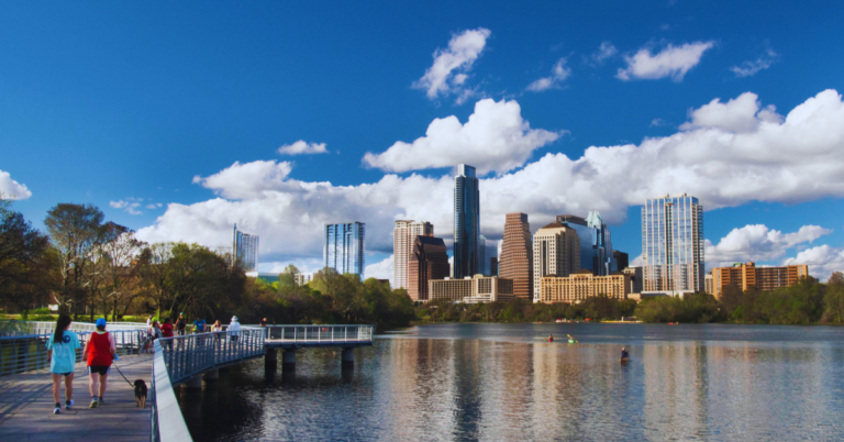 the austin hike and bike trail at town lake