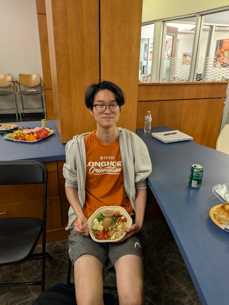 Student enjoying their food