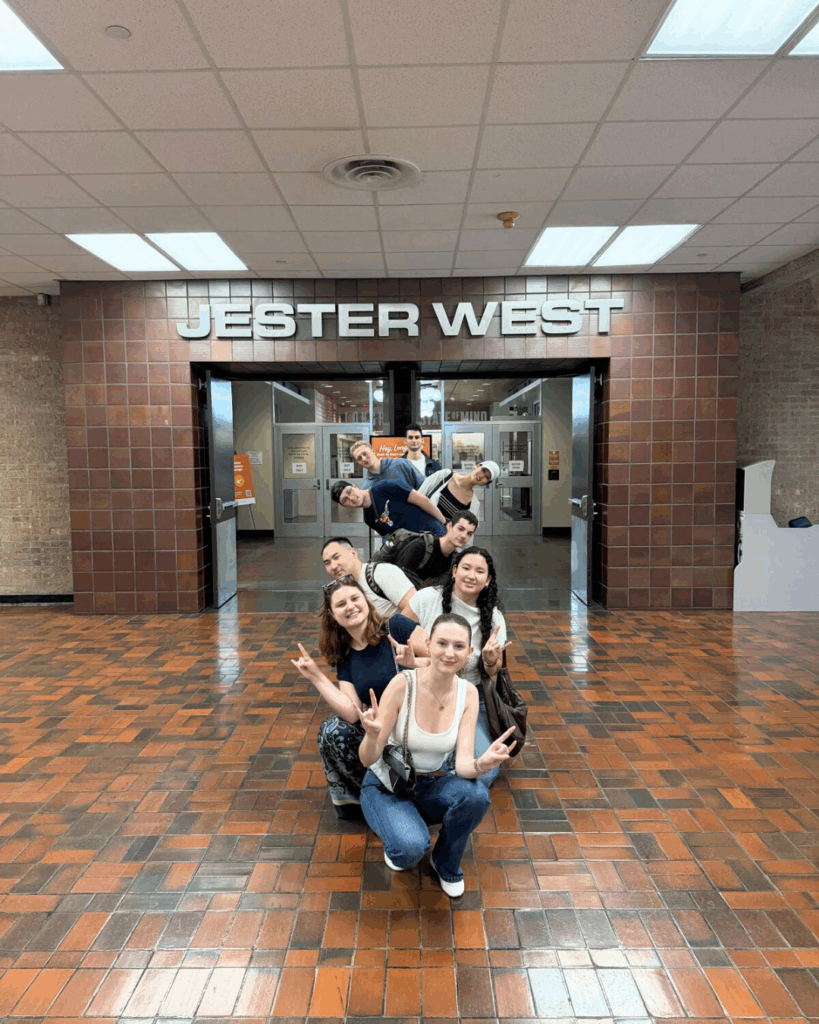 Students posing in Jester West