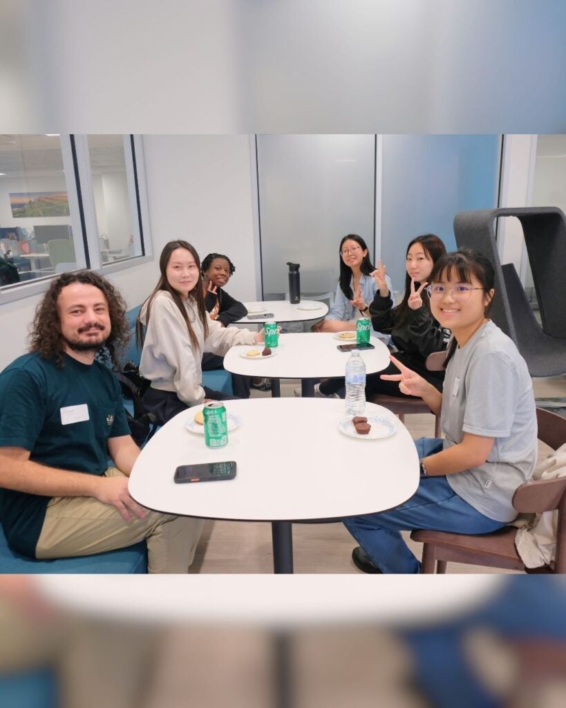 ISSS students at the Language Circles event sitting around tables.